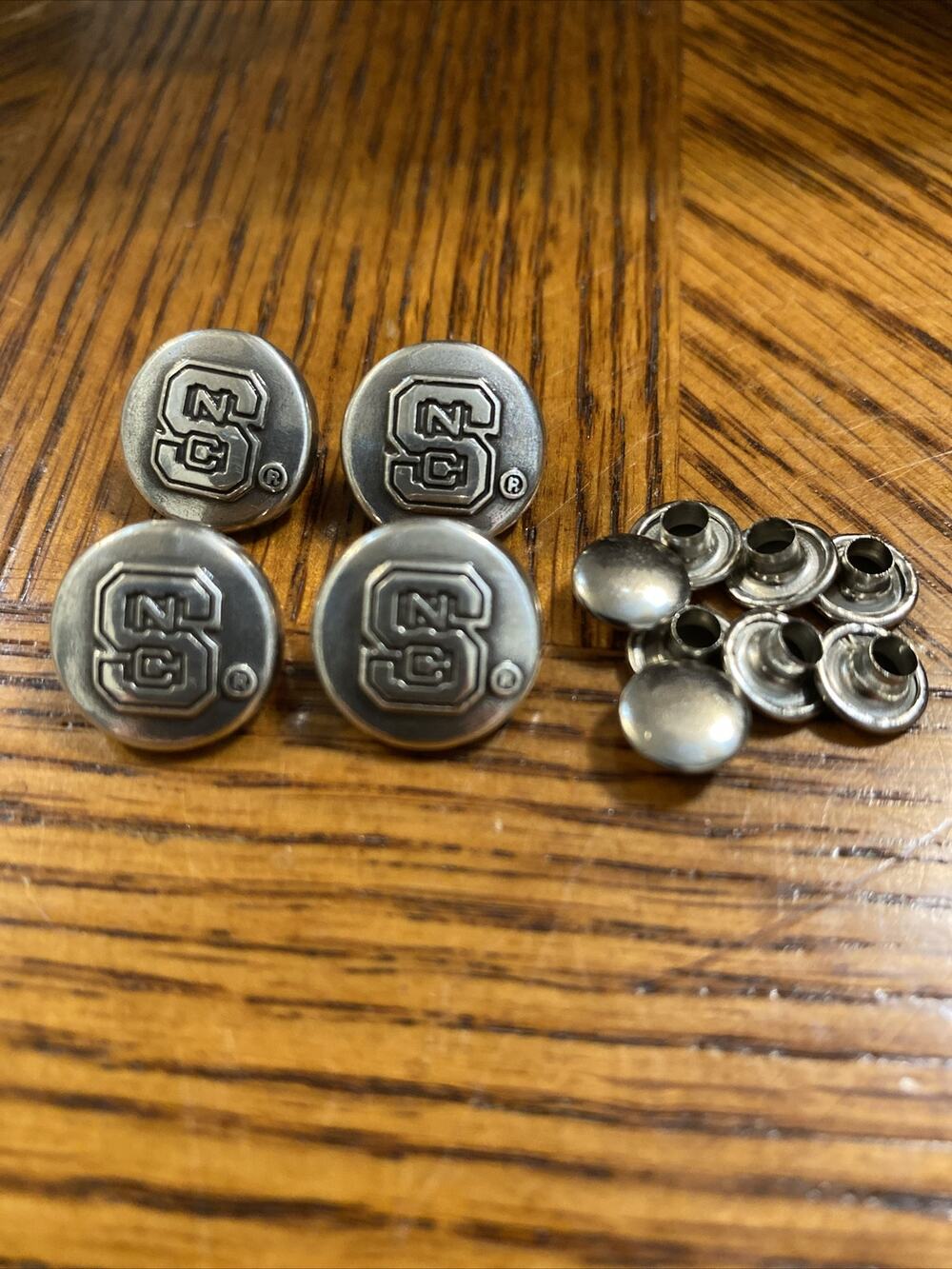 Lot Of 4 North Carolina State University Conchos With Rivots 3/4” Wide SMALL